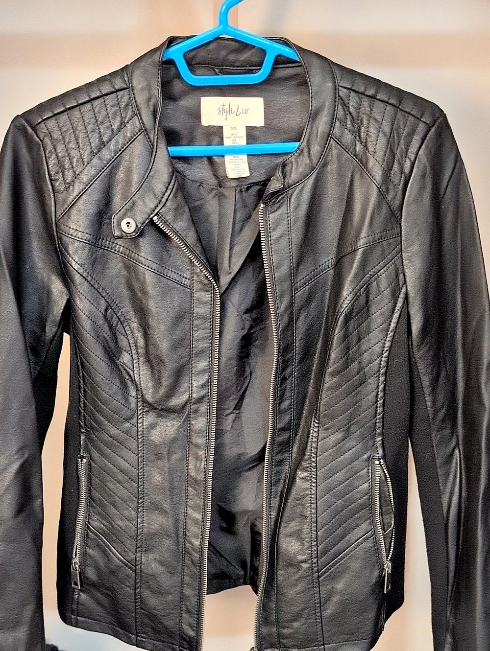 Style&Co Black Moto Jacket Size XS Like New